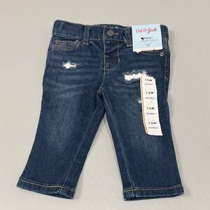 Cat & Jack Toddler Girls Blue Skinny Jeans with Distressed Detail